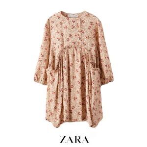 ZARA Kids | Light Beige | FLORAL PRINT DRESS